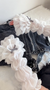 Lolitas Layered Ruffle Lace Arm Sleeves Fashion Pleated Long Fingerless Gloves Sweet Arm Cover Photography Props Gifts