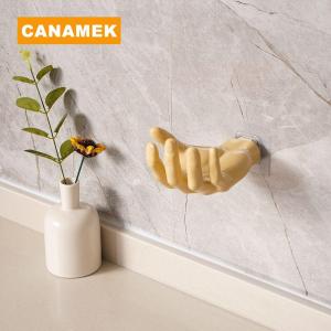 【CANAMEK】 Resin Wall Hanger Self Adhesive Hand Shape Hanger Hook No Drilling Palm Shaped Hook Wall-Mounted Multifunctional For Home Office