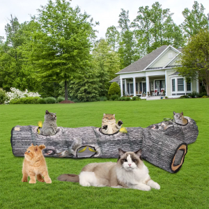 Collapsible for Cat Tunnel Tube 3-Way Tunnels Interactive Toys Peek Holes for Ferret Rabbit Keep Pet from Boredom