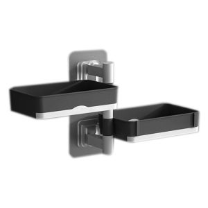 Melo home Soap Holder Bathroom organizer Drilling-Free Wall Mounted Three Layer Soap Organizer Soap Dish Box