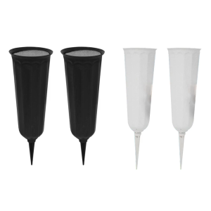 6Pcs Plastic Cemetery Vases with Spikes and Foam Inserts for Grave Decoration Florals Arrangements for Memorial Flower