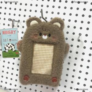 [COD] Technicolore 3 Inch Cute Cartoon Bear Rabbit Plush Photocard Holder Korea Idol Photo Holder Girl Cute Keychain ID Credit Protector Stationery
