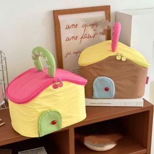 AILSA Chống nước Túi trang điểm cầm tay Nylon Đa chức năng Túi mỹ phẩm hình ngôi nhà Túi trang điểm Dung lượng lớn Túi đựng đồ chăm sóc da Du lịch
