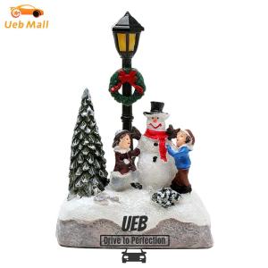 [UEB Mall]1Pc Christmas Village Houses Christmas Table Ornaments with LED Light Xmas Village Ornament for Christmas Party Favors
