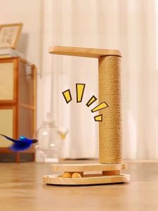 4 In 1 Cat Scratching Post with Interactive Leaking Ball Toy Wear-resistant Cat Climbing Frame