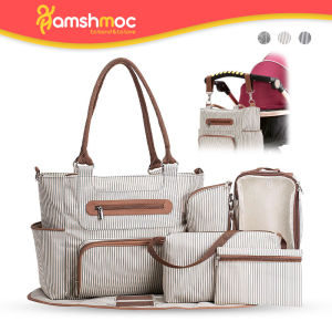 HamshMoc Dung Tích Lớn Túi Tã Trẻ Em Túi Xách 7 Trong 1 Đa Năng Mommy Túi Đựng Tã Xách Tay Với Tấm Lót Dự Phòng Xe Đẩy Treo Cho Chăm Sóc Trẻ Em Du Lịch Ngoài Trời
