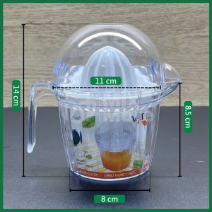 Vắt cam nhựa lớn trong suốt Châu Hưng cầm tay kèm nắp và lưới lọc thiết kế viền sóng trong suốt tinh tế Mixmore