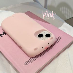 💗Internet celebrity trend+In stock+COD 3D Cute Cartoon Pink Pig Phone Case for iPhone 16 15 14 13 12 Pro Max Soft Rubber Silicone Funny Piggy Shockproof Cover Shell