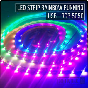 LAMPU LED STRIP RAINBOW RUNNING RGB 5050 USB 5V 1M 2M 3M 1 2 3 5 METER MATA BESAR WS2812B WS2812 2812 TV
