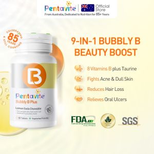 Pentavite Bubble B Plus 8 Active Bs Taurin for Energy Boost & Skin Radiance Holistic Support