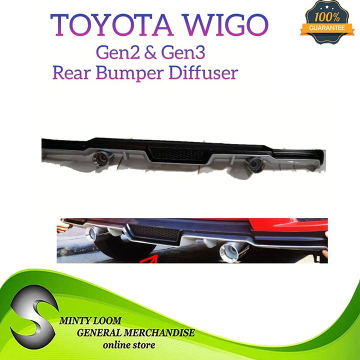 TOYOTA WIGO Rear Bumper Diffuser for Gen2 and Gen3 from 2018 to 2021 ...