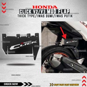Honda Click V2/V3 Heavy Duty Mudflap. Durable black splash & mud protection. Iwas dumi