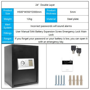 Safety Box Premium Digital Safe Box Security Lock Cash Box MoneyBox Home Office Use Metal Security Box