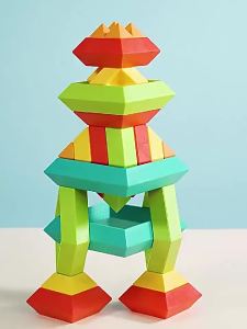[SG Seller]Variable Block Tower Luban Tower Pyramid Large Particle DIY Stacking Educational Toy For Kids