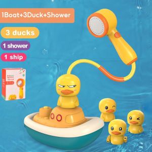 Baby Bath Toys Electric Water Spray Jet Rotate Boat Duck Playing Water Fountain Duck Sprinkler Shower Bathtub Toy Kids