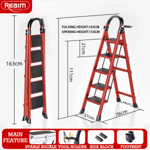 4/5/6/7 Step Foldable Ladder Stainless Steel Folding Stairs Ladder Multifunctional Heavy Duty Ladder Tangga Lipat