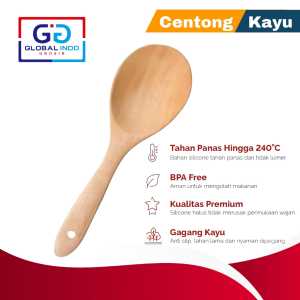 Centong Nasi Kayu solid panjang 22cm rapih sendok lauk nasi kayu kitchen tableware