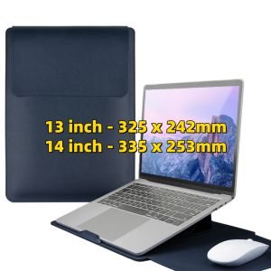 [SG Ready Stocks] 3-in-1 Laptop Sleeve for 13/14 Inch - Adjustable Stand + Mouse Pad High-Quality Leather Waterproof Anti-Scratch Cervical Protection Easy to Carry