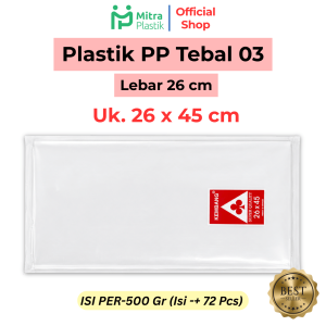 Plastik PP Lebar 26 Tebal 03 26x35 26x40 26x45 26x50 Kantong Bening Transparan