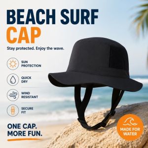 Sun Hat Surf Cap Quick Dry Breathable Water Resistant Outdoor Fishing Hiking Beach Adjustable Chin Strap Wide Brim