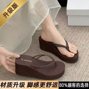 [Free Shipping] Thin-Strap WomenS Flip-Flops Thick-Soled Summer Beach Sandals Non-Slip Sandals