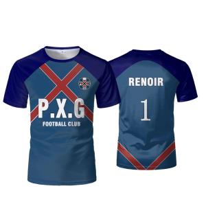 P. X.G Blue Lock Japanese Anime Soccer Shirt No. 9 Rin Shidou Cosplay T-shirt 3D Printed Mens and Womens Motorcycle Top