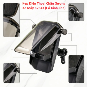 Kẹp Điện Thời Gian Chắn Gió Xe Máy K2543 (Có Kính Che)