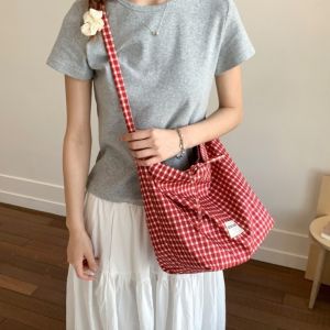 CEMOMEF Korean Leopard Shoulder Bag Simple Large Capacity Underarm Bag Trendy Leisure Plaid Crossbody Bags Women
