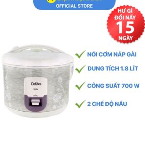 Nồi cơm điện Delites 1.8 lít NCG1805-Chính Hãng 100% trưng bày đẹp giá rẻ mới 98-99% - 1.8 lít dùng cho 4 - 6 người-Bảo Hành 12 Tháng