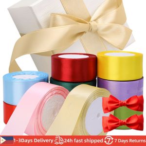 4cm (25 yards/roll) Satin Ribbon Roll Solid Satin Ribbon Craft Fabric Ribbon Multiple Colors Satin Ribbon Rollfor Gift Wrapping Floral Bouquets Wedding Party Decoration