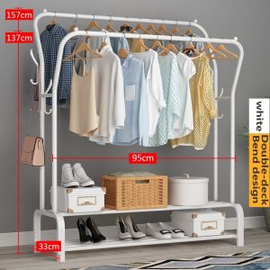 Low price! Double pole tree branch clothes drying rack/sturdy steel structure/cloth storage rack/coat rack