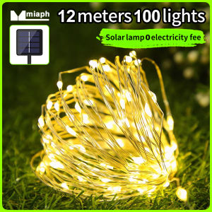 Solar Light Outdoor Waterproof 12M 100 LED Christmas Lights  Copper Wire String For Christmas decoration Solar Garden Fairy Light Home Garden