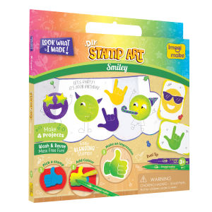 Smiley Emoji Stamp Art Kit for Kids 3+ | DIY Creative Craft Set | Screen-Free Activity | Fine Motor Skills | Imagimake