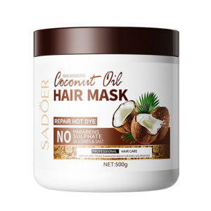 SADOER Nourishing Coconut Oil Shampoo and Hair Mask Set 500ml+500g Softens Hair Roots Deep Moisturizing Anti-Dandruff Hair Care