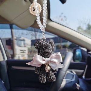 Khánh treo ô tô gấu Bearbrick đính đá LOVE cao cấp - Trang trí gương chiếu hậu xe ô tô