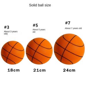 XUECHUANGYING 18cm/22cm/24cm Silent Training Basketball Low Decibel High Elasticity Bouncing Mute Ball Christmas Gift Lightweight Bouncy Balls Sports Training