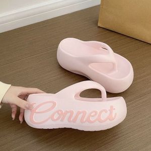 [Free Shipping] Thick-Soled Flip-Flops For Women High-Heeled Sandals WomenS Outdoor Slip-On Beach Shoes Home Slippers WomenS Shoes