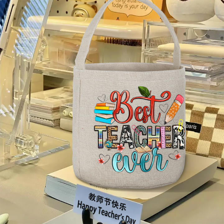 Best Teacher Ever Shopping Bag Bless Teacher Tote Bag Large Capacity  Teacher Handbag Bucket Bag Teacher's Day Gift Lazada PH