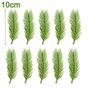 20Pcs Mini Artificial Pine Needles Green Plant Christmas Pine Branch Fake Plants for Xmas Tree DIY Ornaments Home Decoration