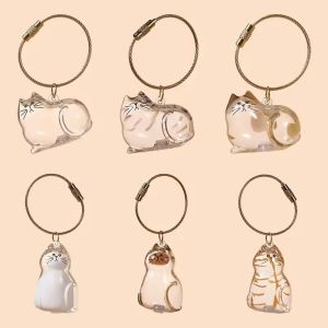 🔥6Pcs Cute Cat Hair Storage Keychain Accessory Pet Hair Twisted Egg Keyring Souvenirs Gift Backpack Hanging Pendant Decor Cat lovers