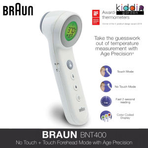 Braun BNT 400 No Touch + Touch Thermometer Forehead Thermometer with Age Smart Precision