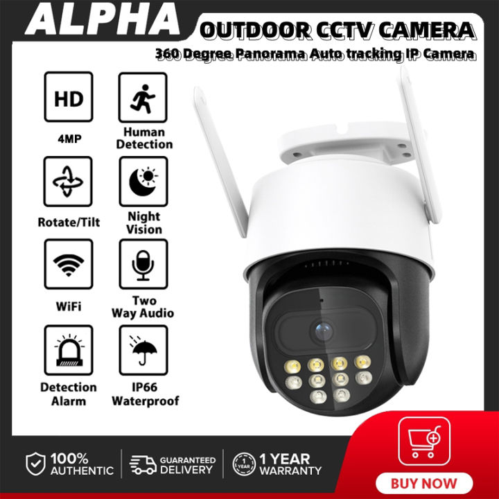 ALPHA 4MP Outdoor Security WiFi Camera 360° Live View Motion