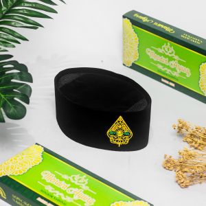 Peci Unik Santri Salafi Pria Anak Dewasa Laki Laki Terbaru Songkok Motif Bordir Logo Santri Nu wayang kujang Kekinian Bahan Bludru Premium