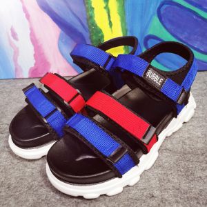 รองเท้ารัดส้น รองเท้าพื้นหนา สายสองสี ปรับความยาวได้ วัสดุแข็งแรงทนทาน (ถ่ายจากสินค้าจริง) #711-5