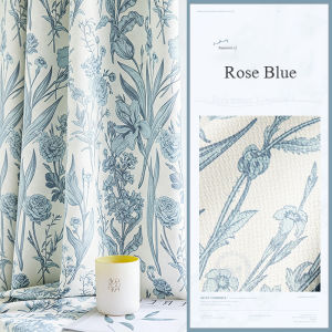 STYLES ASIA 85% Blackout Floral Printed Curtain Polyester Window Drapes for Bedroom Living Room Home Decor