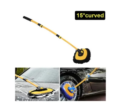 [SG SELLER] Car wash mop chenille three-section telescopic special brush soft hair cleaning car washing tool Extendable Pole