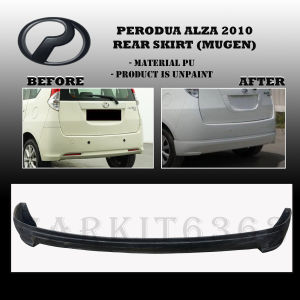 PERODUA ALZA 2010 MUGEN REAR BACK SKIRT DIFFUSER ORIGINAL SKIRT LIP BODYKIT (MATERIAL PU)