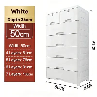 VISION HOME STORE | Durabox Drawer Cabinet – Lockable Wheeled Thickened Plastic Storage for Kitchen & Bedroom