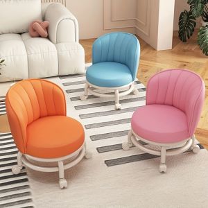 1pc Modern Home Shoe Stool - Low Backrest with Cushion and Wheels Universal Rolling Shoe Bench Practical Household Furniture Suitable for Home and Office Use