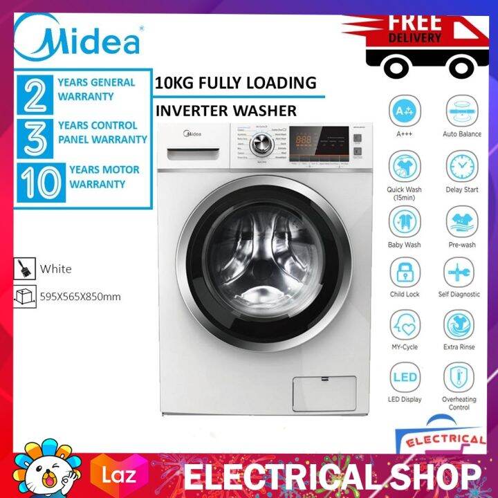 Midea Washer 10KG Fully Loading MFL100-U1601C Inverter Front Load ...